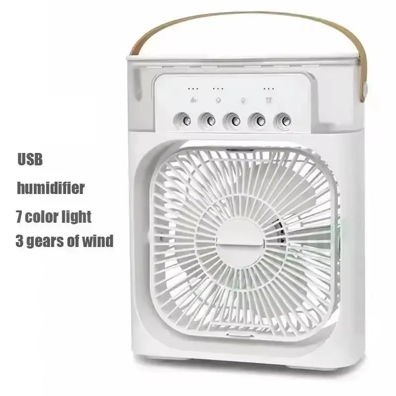 ❄️ Ventilateur Mini Climatiseur 3-en-1 Portable – Humidificateur & Lumière LED