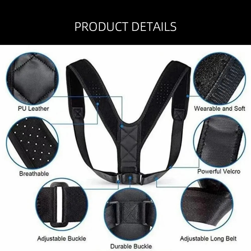 Ceinture Correctrice de Posture – Redresse-Dos Unisexe | Prévention du Dos Rond et Correction Posturale