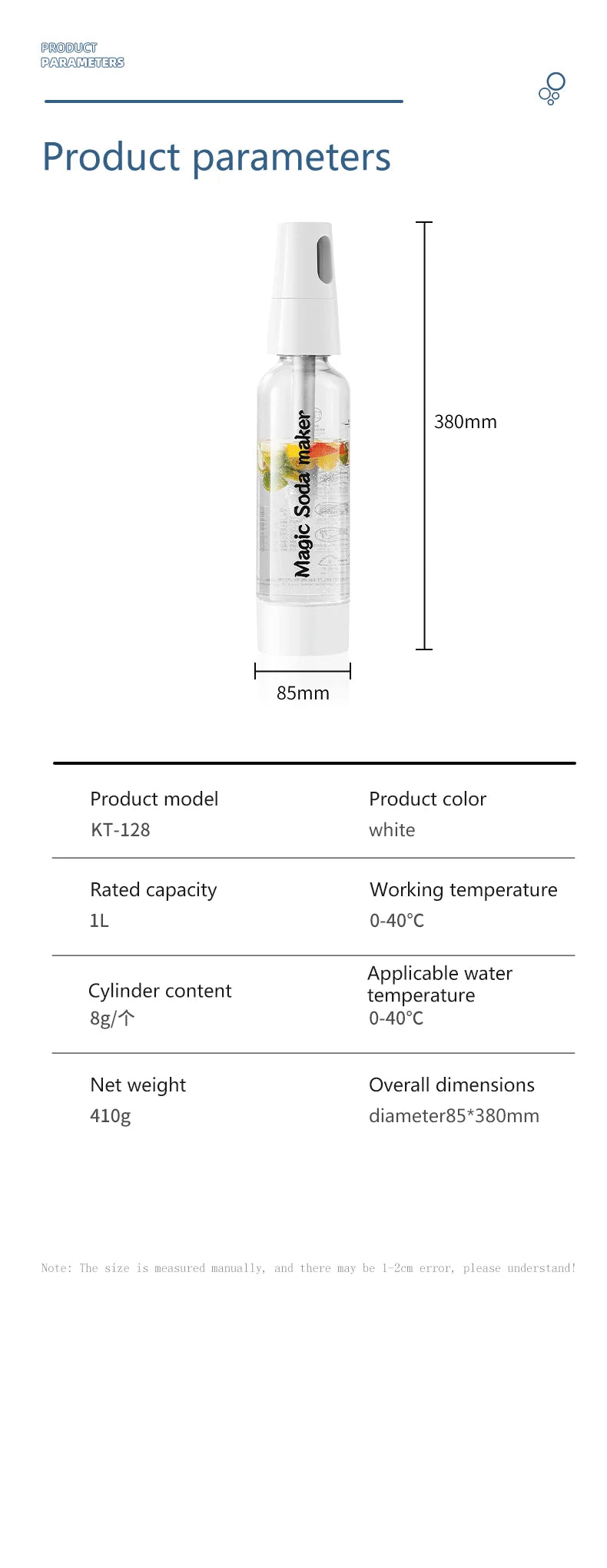 Nouvelle Machine à Soda Portable – Eau Gazeuse Fraîche à la Maison ou en Extérieur