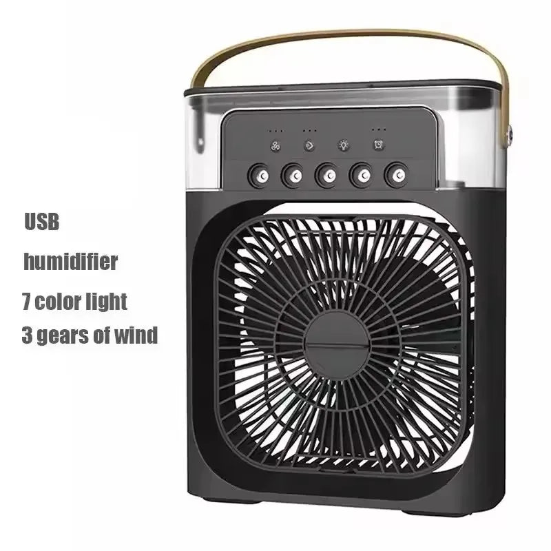 ❄️ Ventilateur Mini Climatiseur 3-en-1 Portable – Humidificateur & Lumière LED