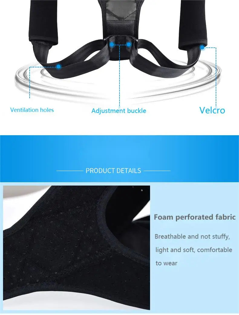 Ceinture Correctrice de Posture – Redresse-Dos Unisexe | Prévention du Dos Rond et Correction Posturale
