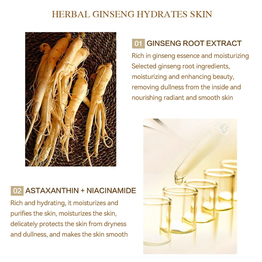 ✨ Essence de Ginseng & Huile Essentielle aux Polypeptides – Anti-Rides & Raffermissante
