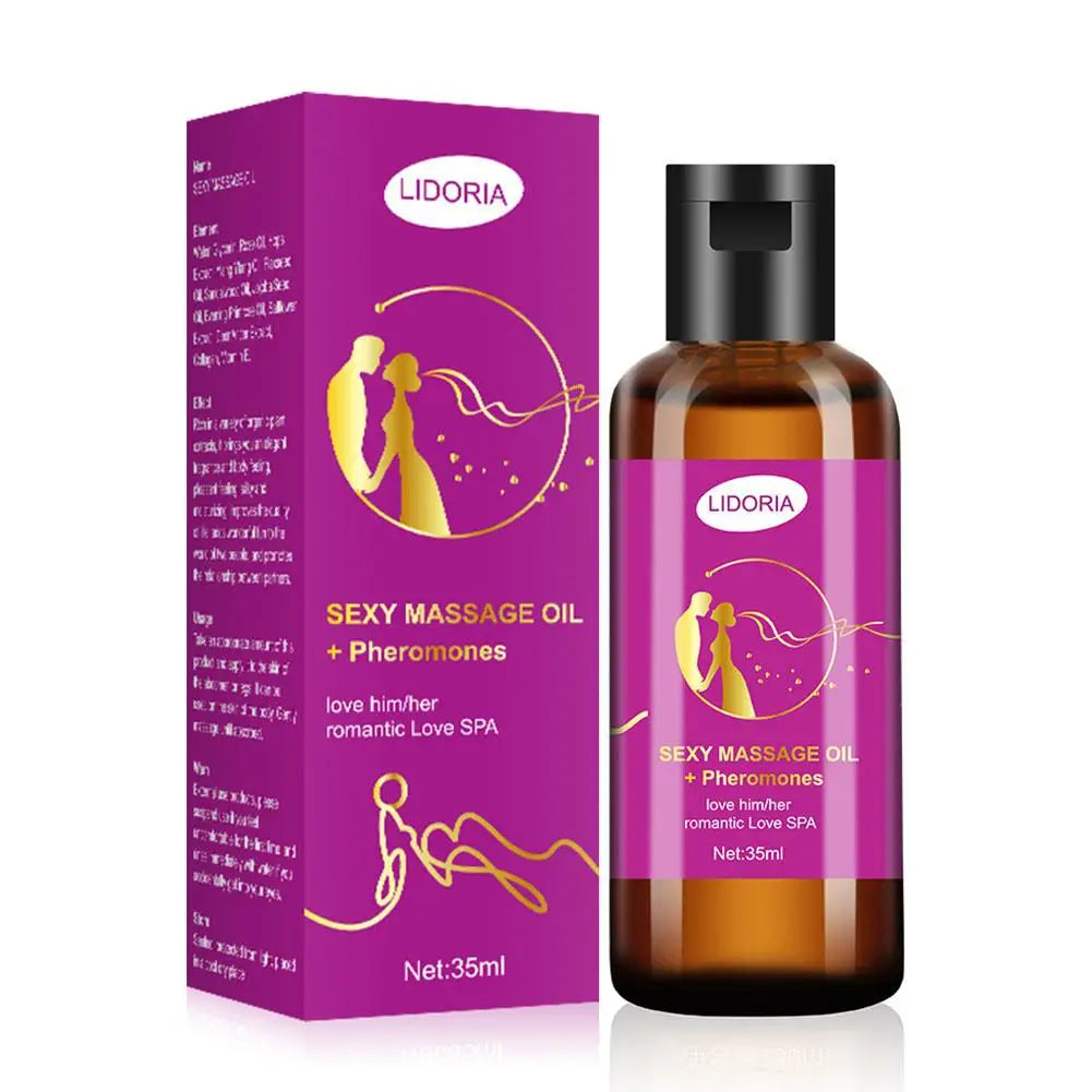🌹 Huile de Massage aux Phéromones – Rose & Plantes Naturelles | Pour Couples
