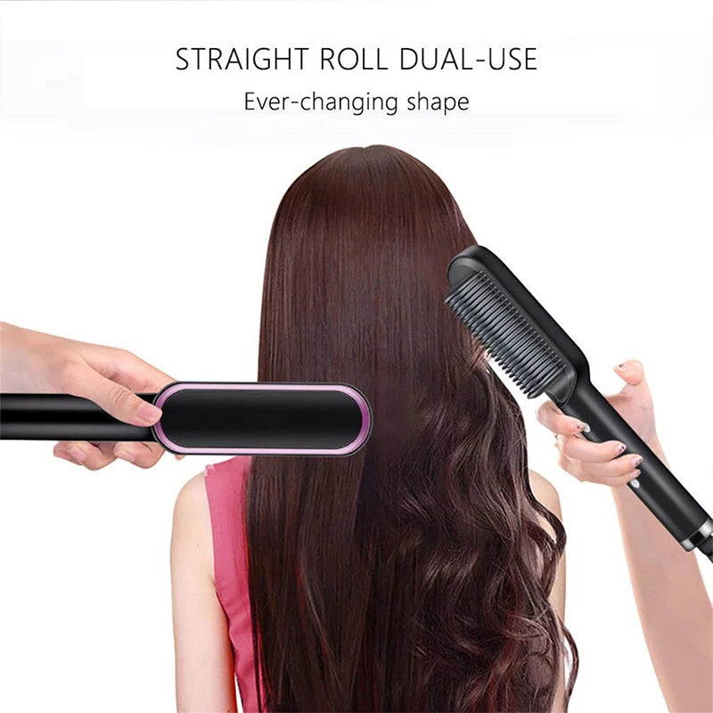 ✨ Brosse Lissante Électrique ROFAELEC – Céramique Chauffante Rapide & Antibrûlure