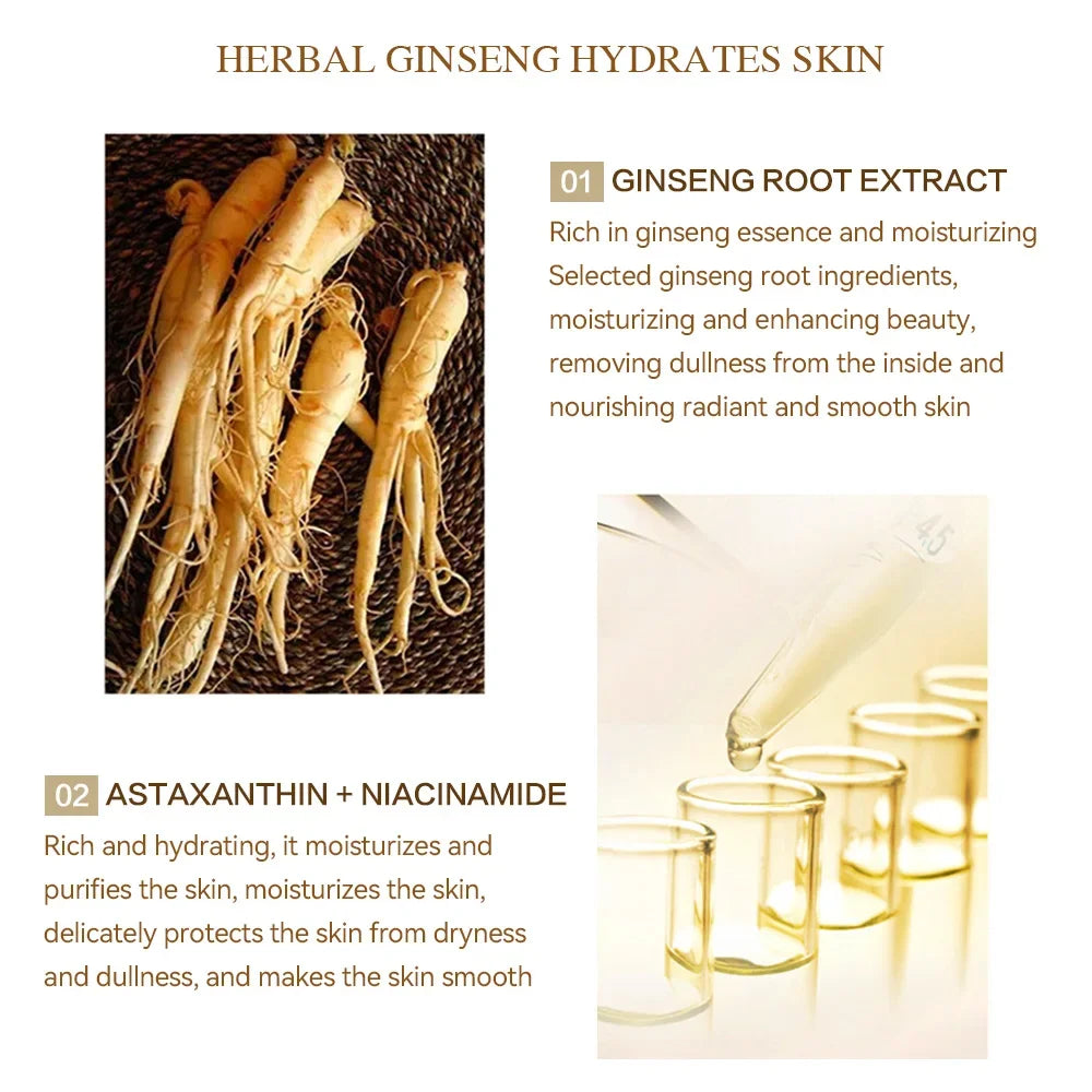 ✨ Essence de Ginseng & Huile Essentielle aux Polypeptides – Anti-Rides & Raffermissante