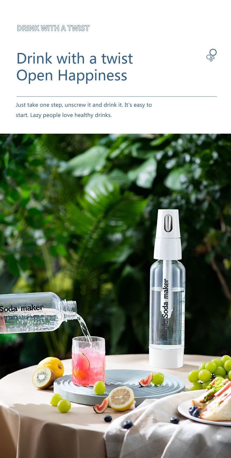 Nouvelle Machine à Soda Portable – Eau Gazeuse Fraîche à la Maison ou en Extérieur