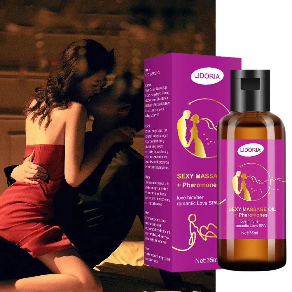 🌹 Huile de Massage aux Phéromones – Rose & Plantes Naturelles | Pour Couples