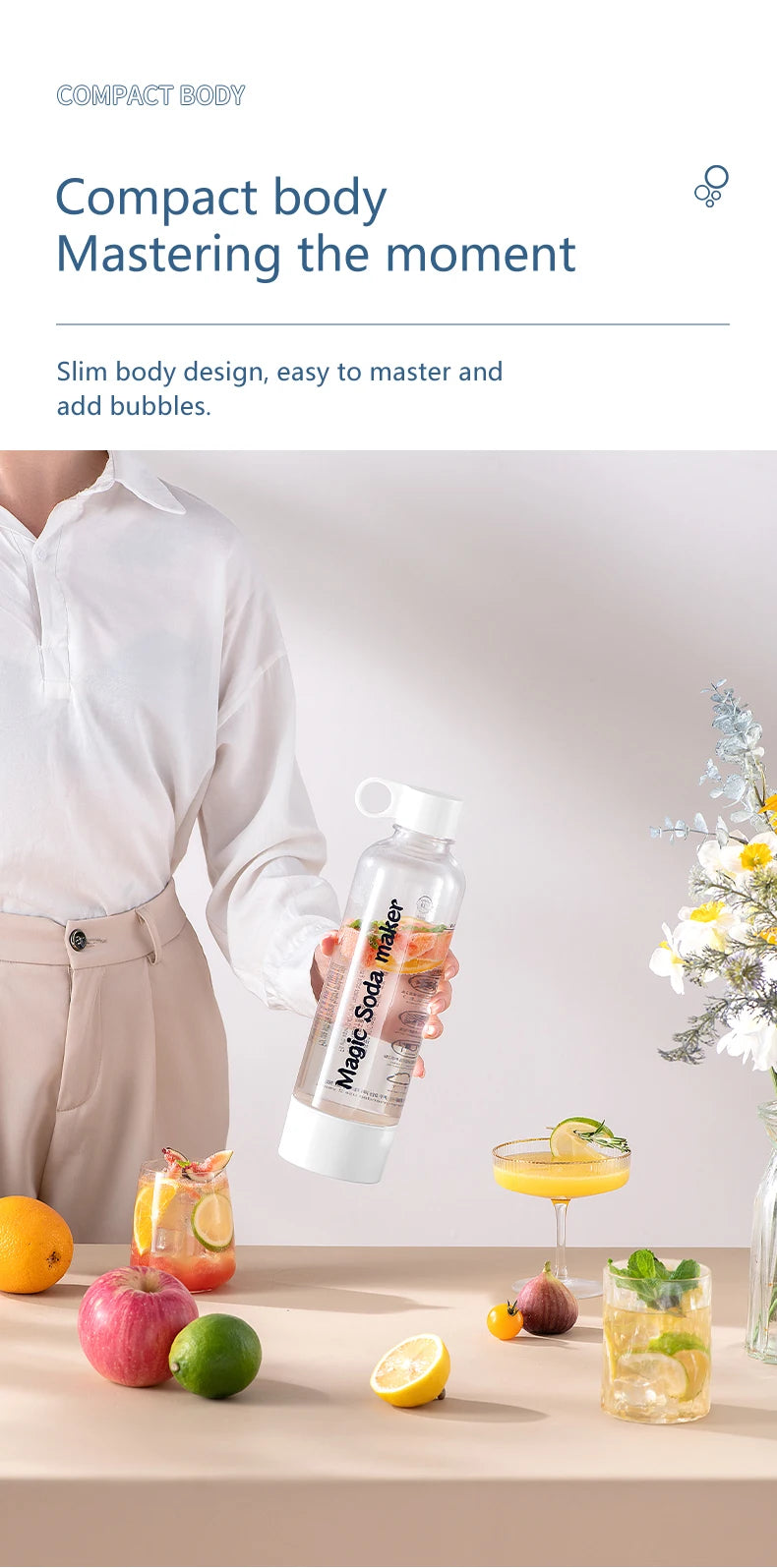 Nouvelle Machine à Soda Portable – Eau Gazeuse Fraîche à la Maison ou en Extérieur