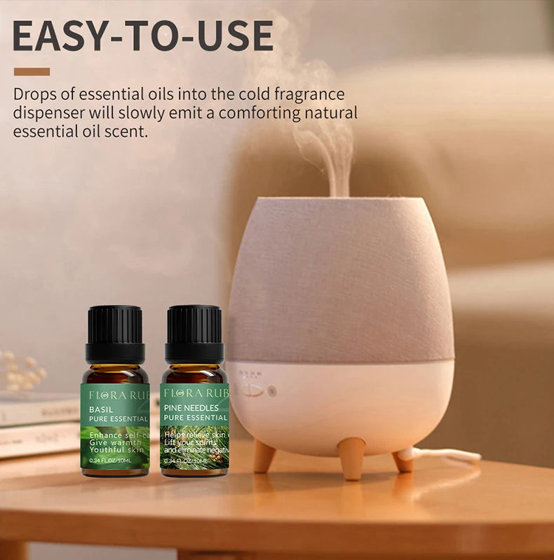 🌿 Coffret d’Huiles Essentielles Pures – 10 ml | Diffuseurs & Soins