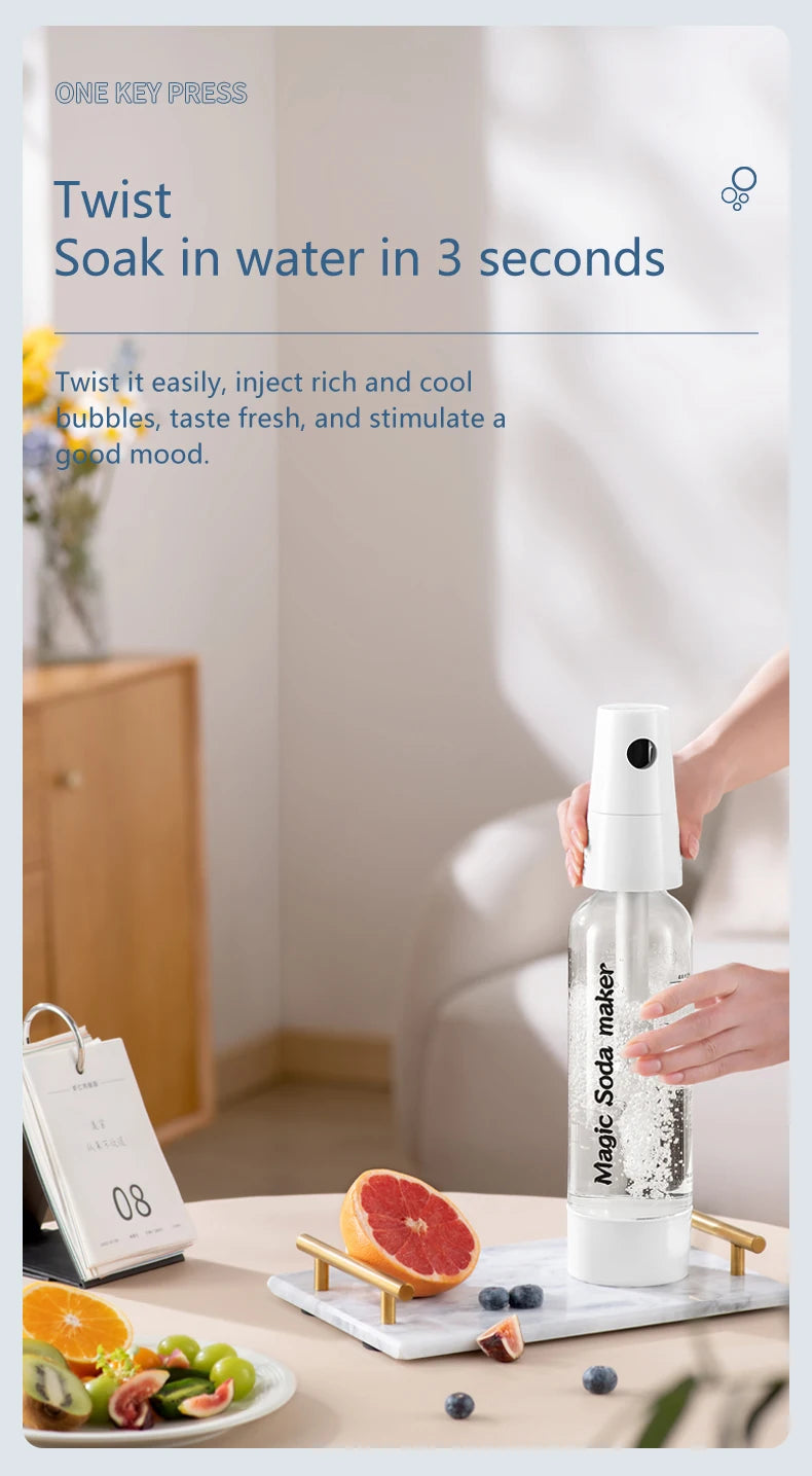 Nouvelle Machine à Soda Portable – Eau Gazeuse Fraîche à la Maison ou en Extérieur