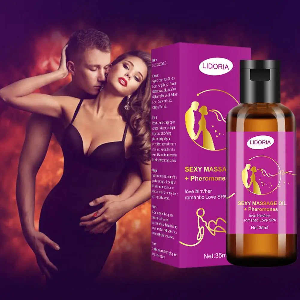 🌹 Huile de Massage aux Phéromones – Rose & Plantes Naturelles | Pour Couples