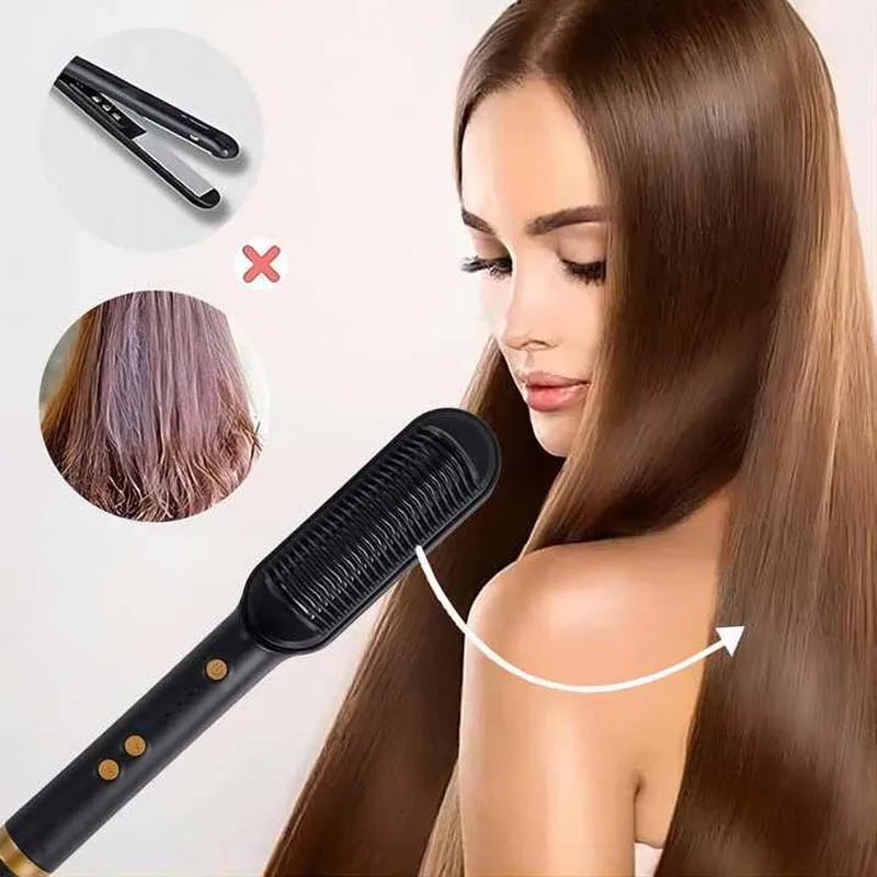 ✨ Brosse Lissante Électrique ROFAELEC – Céramique Chauffante Rapide & Antibrûlure