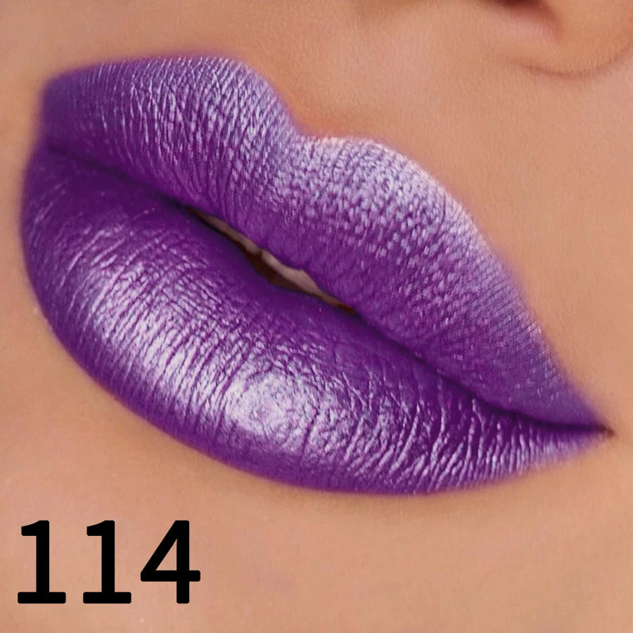 Rouge à Lèvres Pailleté 19 Couleurs – Hydratant & Brillant | Fini Métallisé Haute Pigmentation