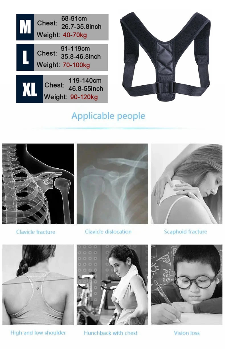 Ceinture Correctrice de Posture – Redresse-Dos Unisexe | Prévention du Dos Rond et Correction Posturale
