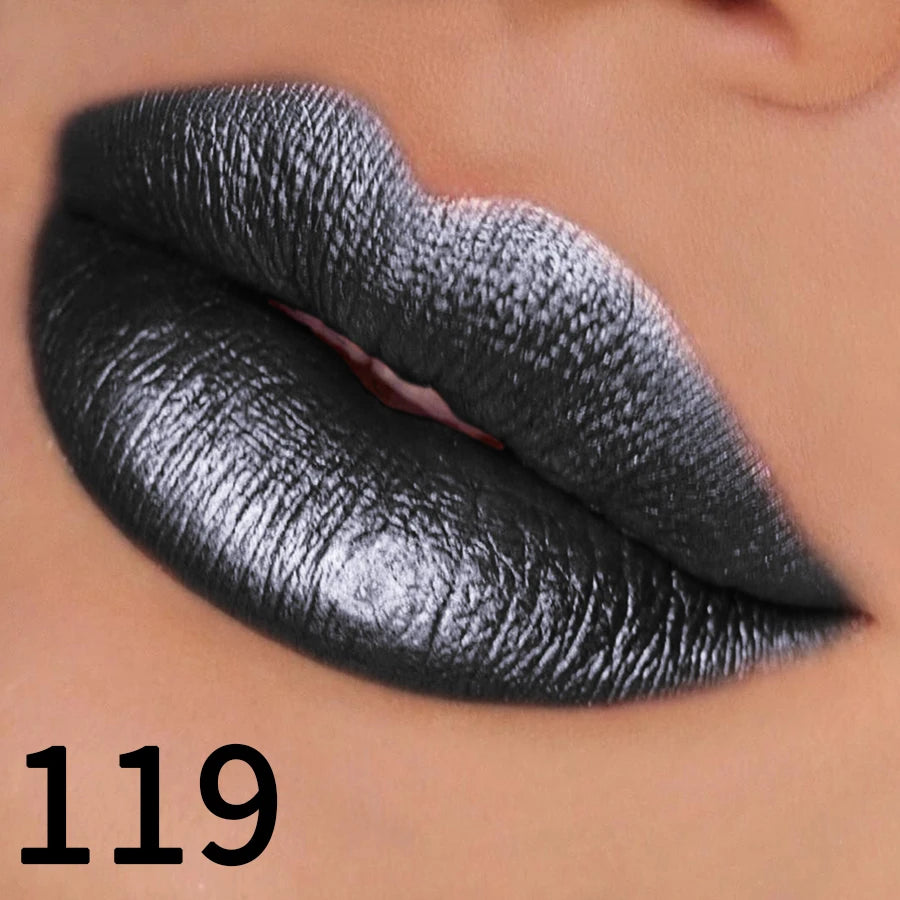 Rouge à Lèvres Pailleté 19 Couleurs – Hydratant & Brillant | Fini Métallisé Haute Pigmentation