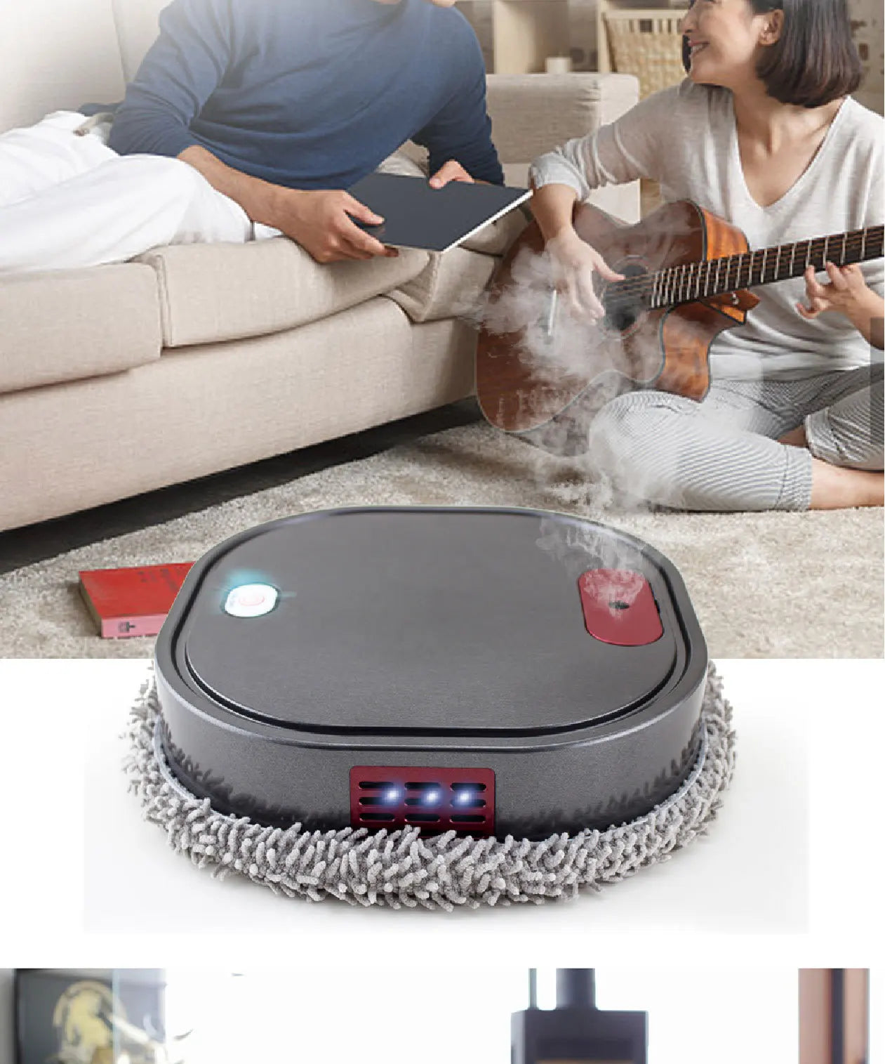 🧠Robot Intelligent 3-en-1 – Aspire, Nettoie et Lave