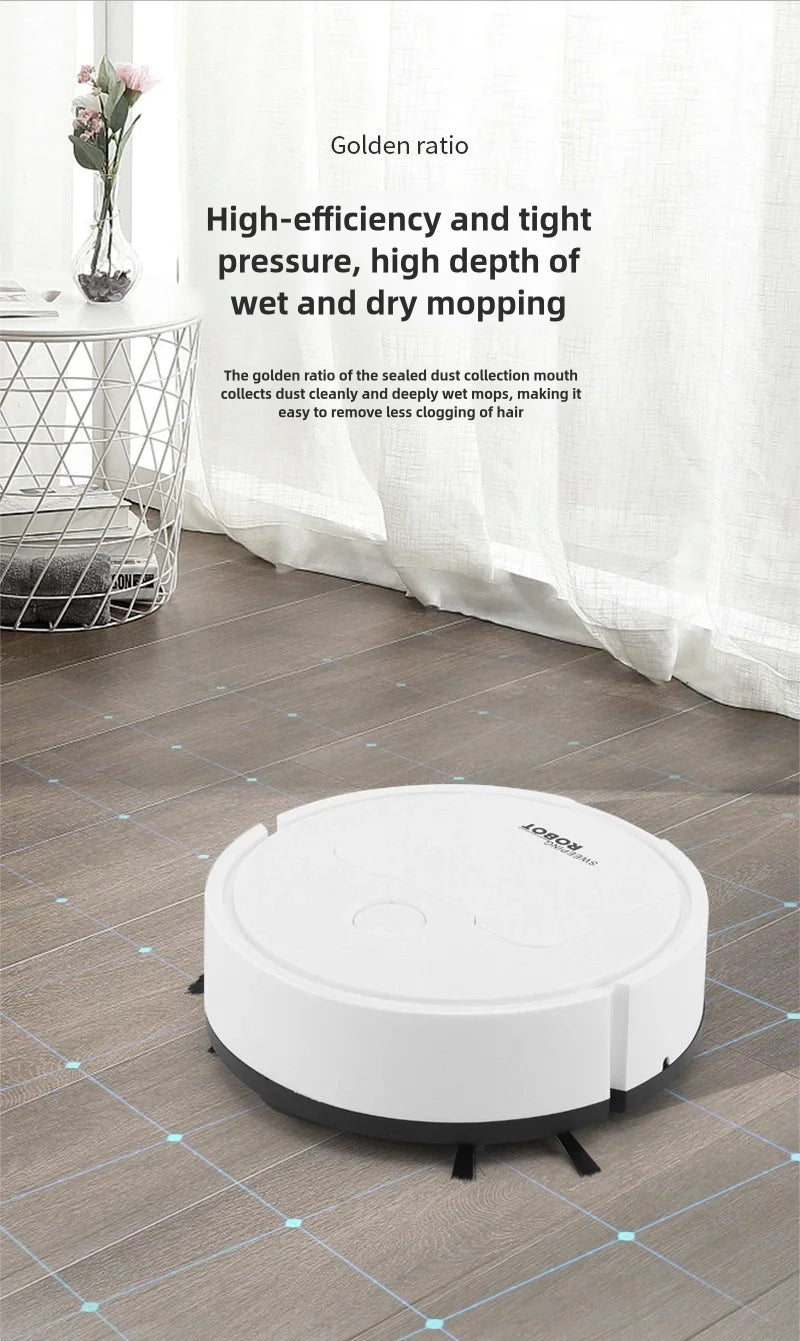 🤖 Robot Aspirateur Intelligent 3-en-1 – Aspiration, Balayage & Lavage Automatique
