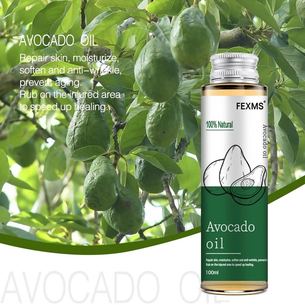 🌿 Huile d'Avocat pour Cheveux et Peau – 100 % Pure & Naturelle