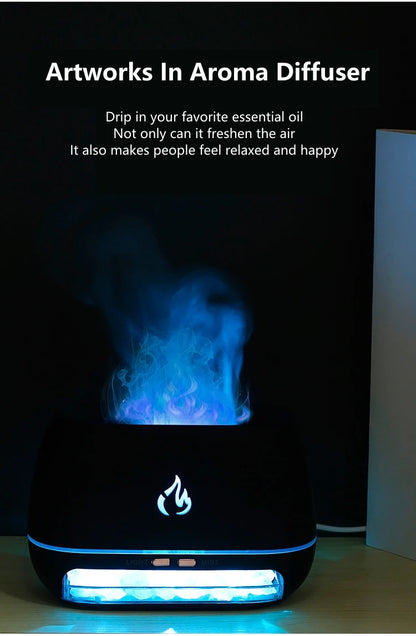 🔥 Diffuseur d'Arômes Ultrasonique Mini – Effet Flamme 3D & Brume Apaisante