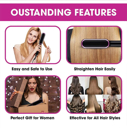 ✨ Brosse Lissante Électrique ROFAELEC – Céramique Chauffante Rapide &amp; Antibrûlure