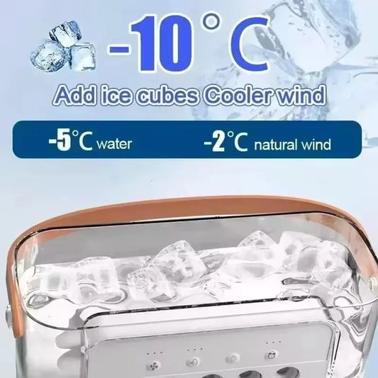 ❄️ Ventilateur Mini Climatiseur 3-en-1 Portable – Humidificateur & Lumière LED