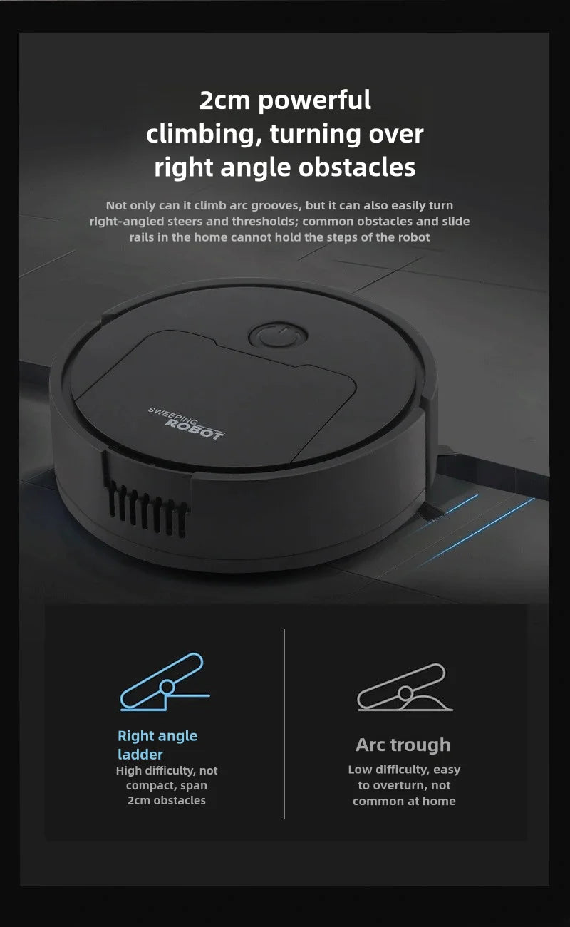 🤖 Robot Aspirateur Intelligent 3-en-1 – Aspiration, Balayage & Lavage Automatique