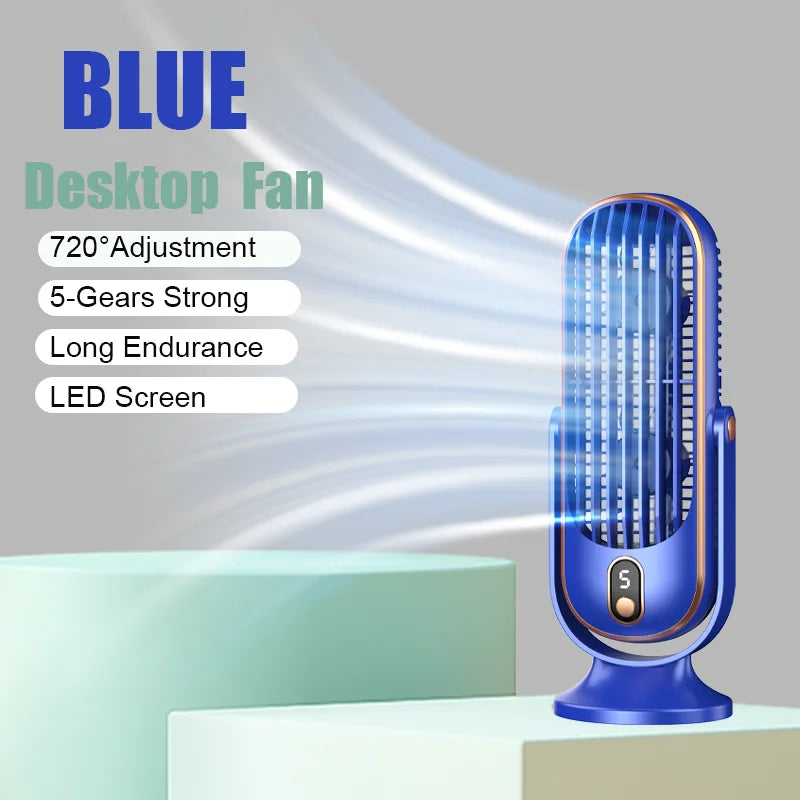 🌬️ Ventilateur de Bureau Portable – Refroidisseur d'Air 360° à 5 Vitesses