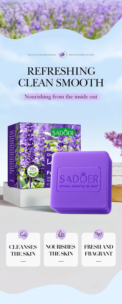 🧼 Savon Éclaircissant Artisanal – Lavande, Curcuma, Acide Kojique & Glutathione