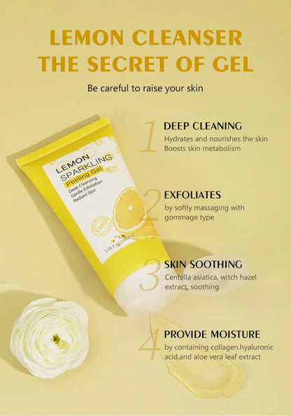 🍋 Gel Nettoyant Exfoliant au Citron – Visage Frais, Lisse & Éclatant