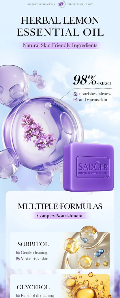 🧼 Savon Éclaircissant Artisanal – Lavande, Curcuma, Acide Kojique & Glutathione