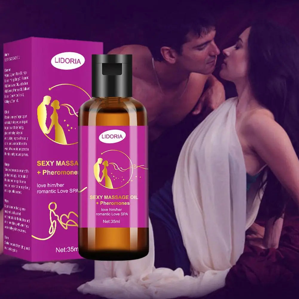 🌹 Huile de Massage aux Phéromones – Rose & Plantes Naturelles | Pour Couples