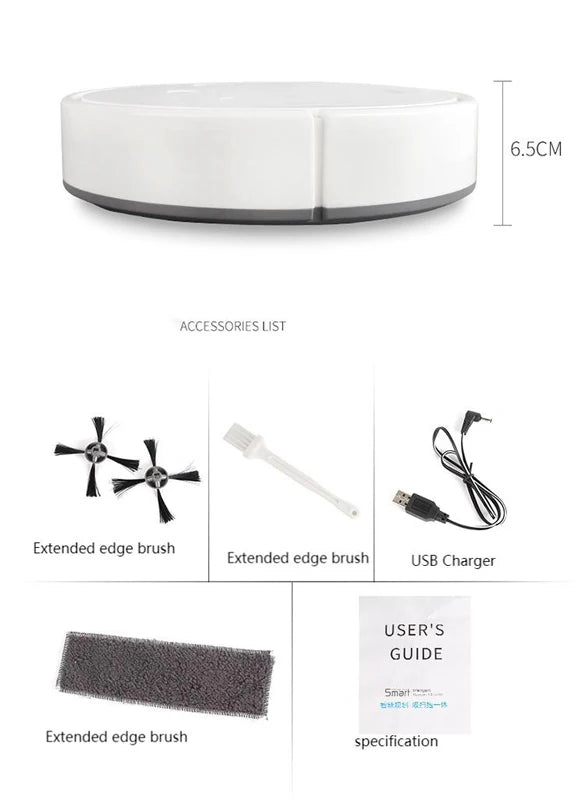 🧹 Robot Nettoyeur de Sol – Aspirateur Intelligent 3-en-1