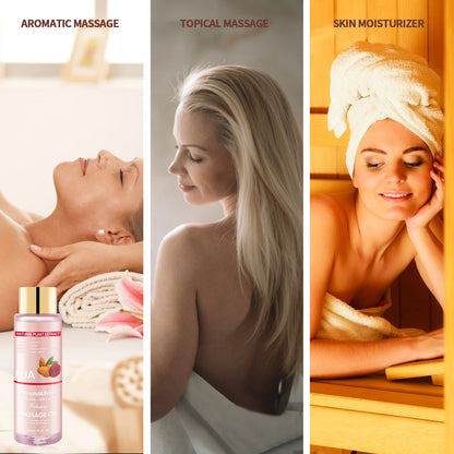 🌿 Huile de Massage Relaxante 255 ml – Amande & Rose | Hydratante & Apaisante