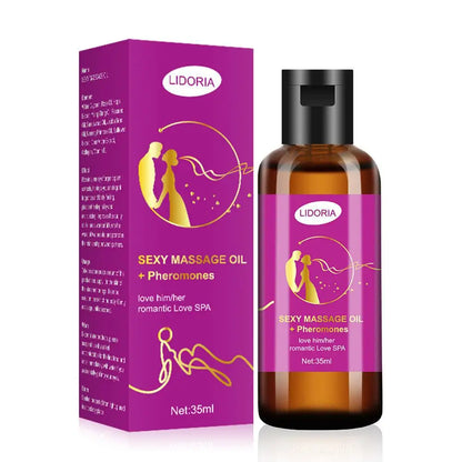 🌹 Huile de Massage aux Phéromones – Rose & Plantes Naturelles | Pour Couples