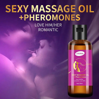 🌹 Huile de Massage aux Phéromones – Rose & Plantes Naturelles | Pour Couples