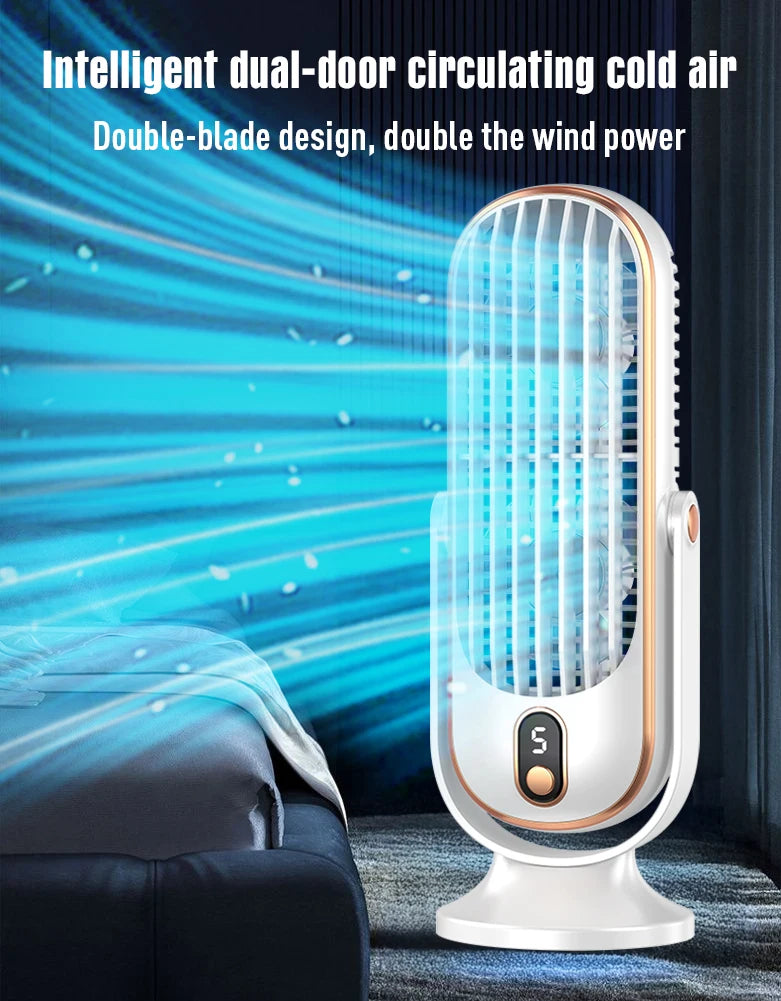 🌬️ Ventilateur de Bureau Portable – Refroidisseur d'Air 360° à 5 Vitesses