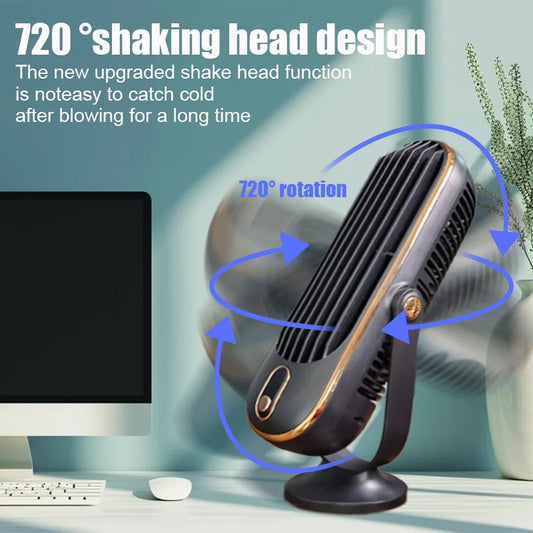 🌬️ Ventilateur de Bureau Portable – Refroidisseur d'Air 360° à 5 Vitesses
