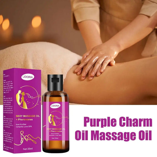 🌹 Huile de Massage aux Phéromones – Rose & Plantes Naturelles | Pour Couples