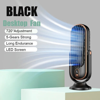 🌬️ Ventilateur de Bureau Portable – Refroidisseur d'Air 360° à 5 Vitesses