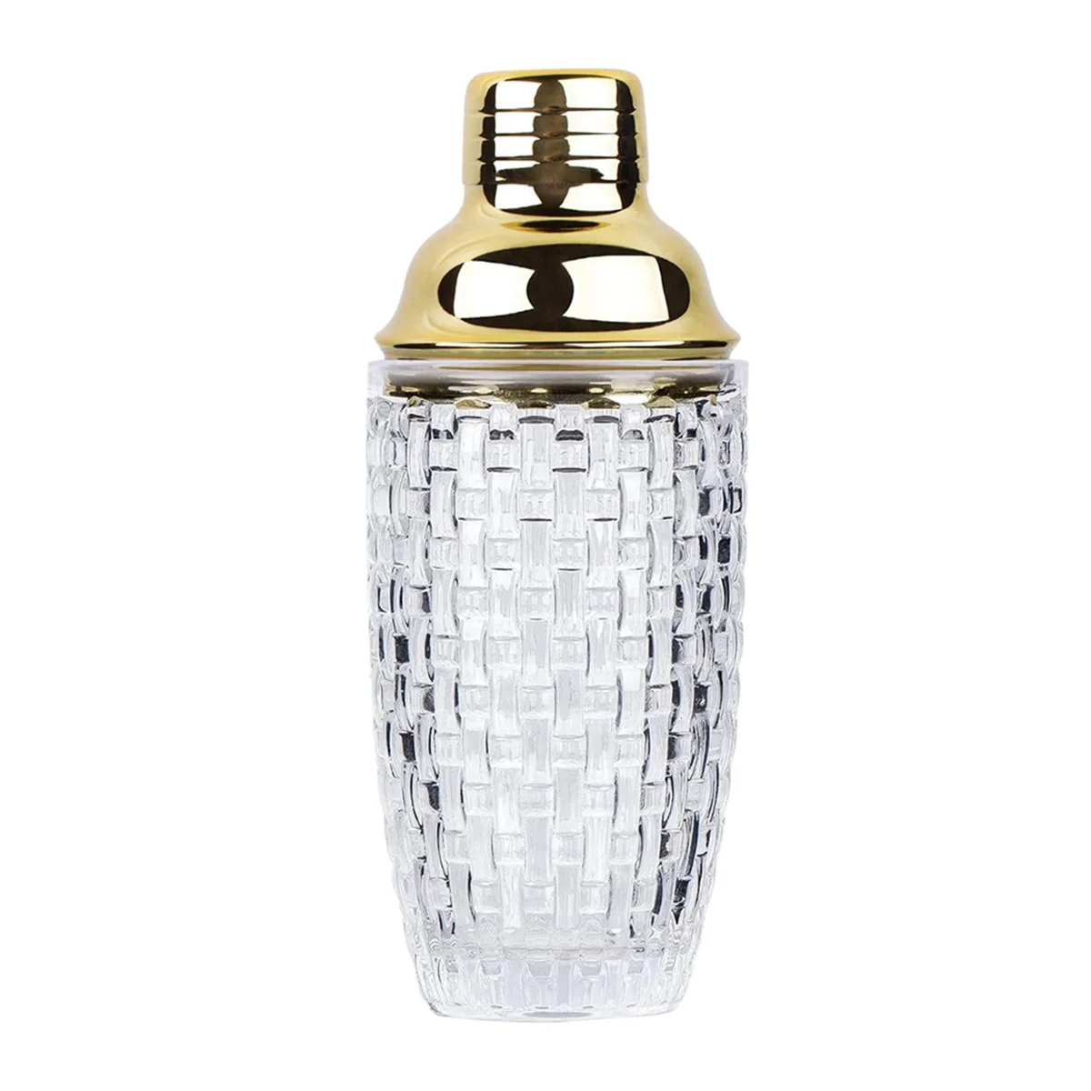🍸 Shaker à Cocktails en Verre 13 oz – Set Élégant avec Finitions Dorées