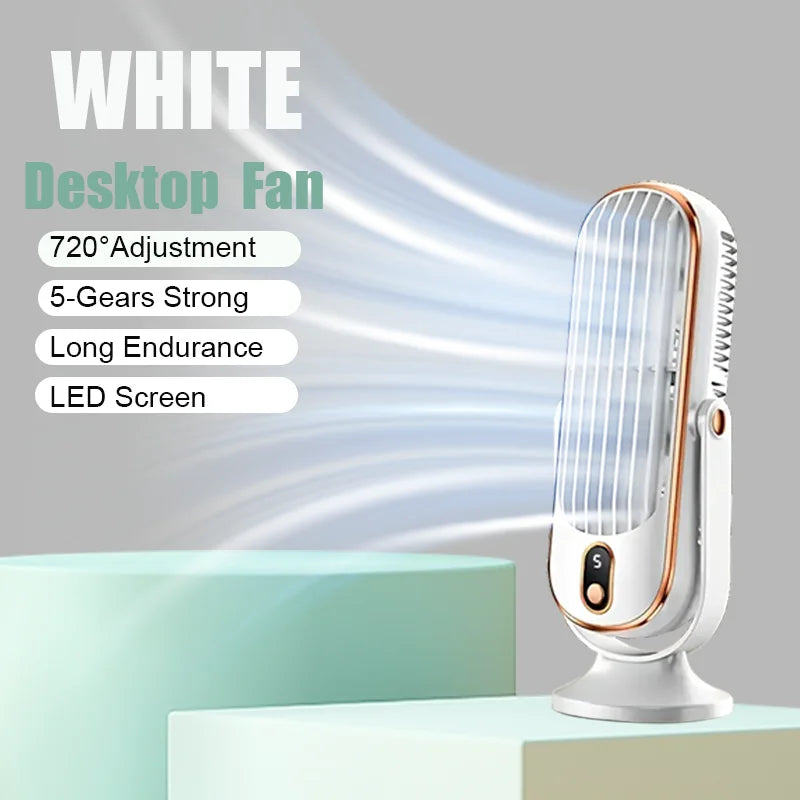 🌬️ Ventilateur de Bureau Portable – Refroidisseur d'Air 360° à 5 Vitesses