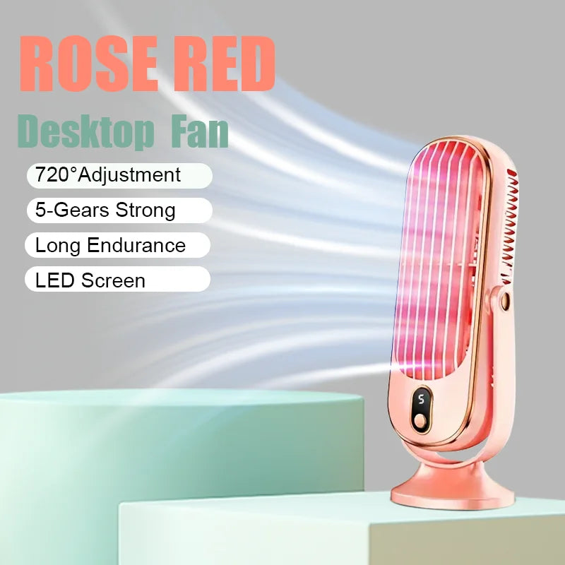 🌬️ Ventilateur de Bureau Portable – Refroidisseur d'Air 360° à 5 Vitesses