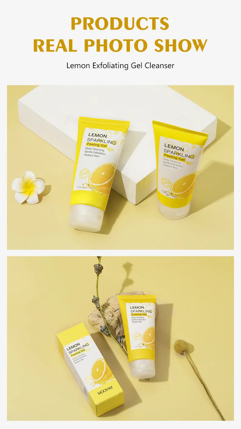 🍋 Gel Nettoyant Exfoliant au Citron – Visage Frais, Lisse & Éclatant