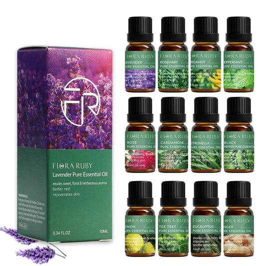 🌿 Coffret d’Huiles Essentielles Pures – 10 ml | Diffuseurs & Soins