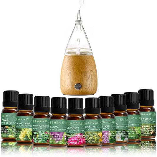 🌿 Coffret d’Huiles Essentielles Pures – 10 ml | Diffuseurs & Soins